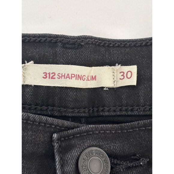 Indie Sleaze Levi’s 312 Jeans Black W30 L30 Slim Mid Rise Stretch Classic Rebel - Picture 4 of 16